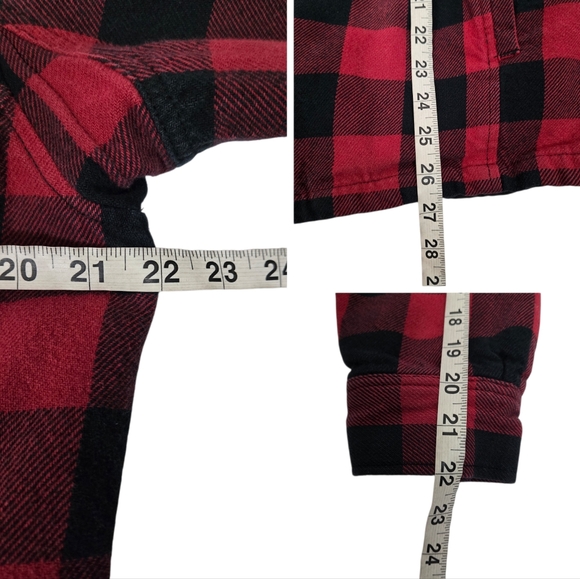 Duluth Trading Co. Red and Black Plaid Buffalo Check Button-Up Shacket - Picture 10 of 13